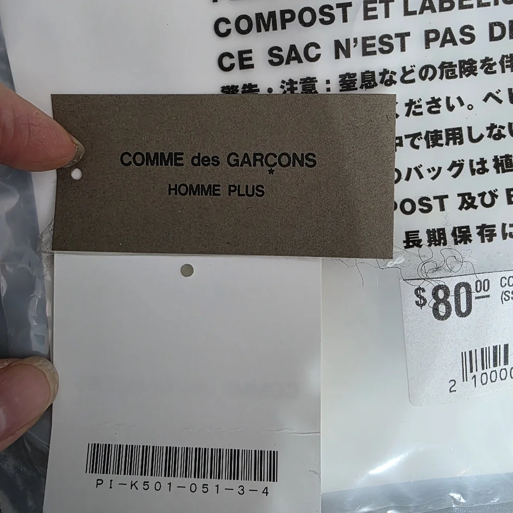 NWT Comme des Garcons White logo socks Sz L